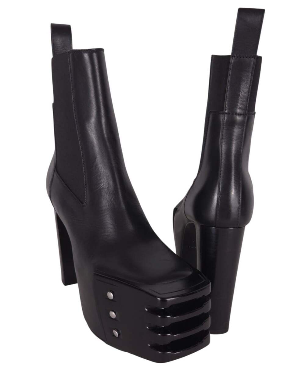 Rick Owens Grilled Platforms 65 Boots US 5 EU 35 Womens Black Leather $2690